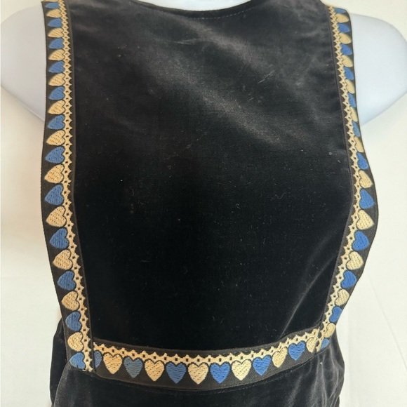 VINTAGE 60s-70s Velvet Heart Babydoll Dress, Milkmaid Cottagecore Kindercore - Picture 3 of 6